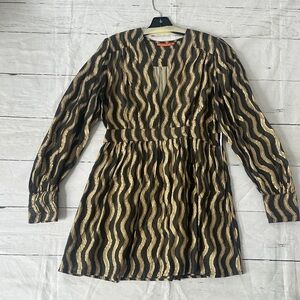 Oliphant Black and Gold Mini Dress size large